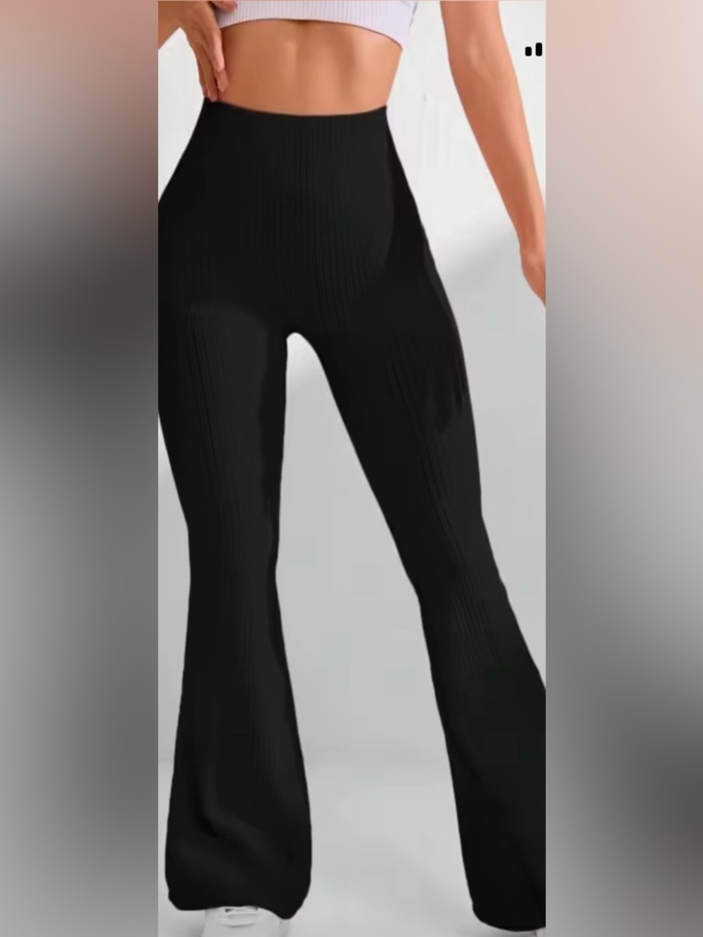OQQ Black Boot Cut Women's Pants